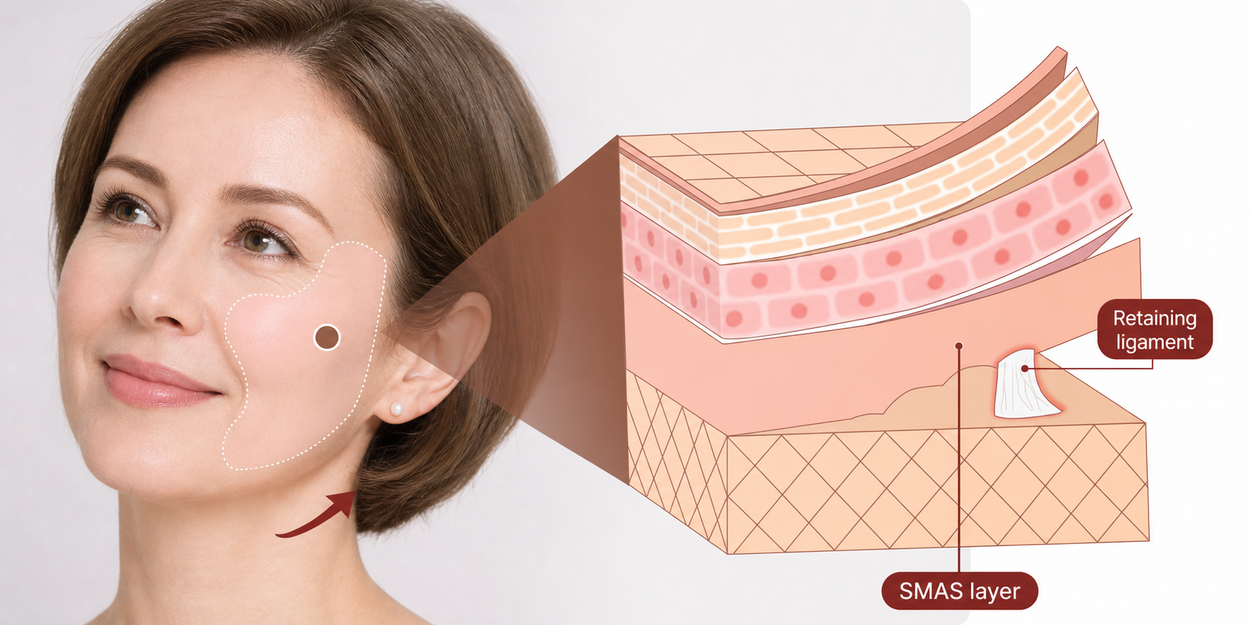 NANA facelift SMAS layer and retaining ligament diagram
